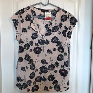 Pale pink with floral blouse